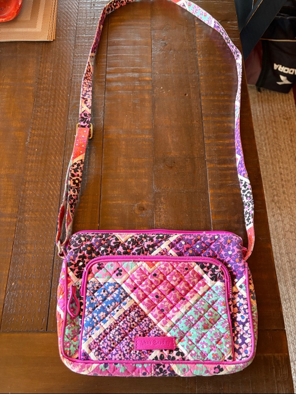 Vera Bradley Pink & Purple Patchwork Quilted Crossbody Bag